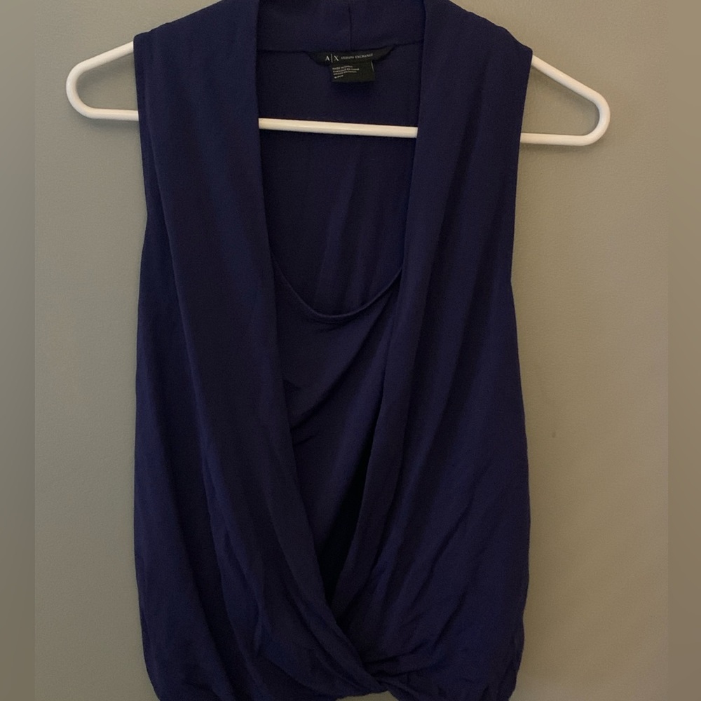 Armani Exchange Blue Sleeveless Shirt